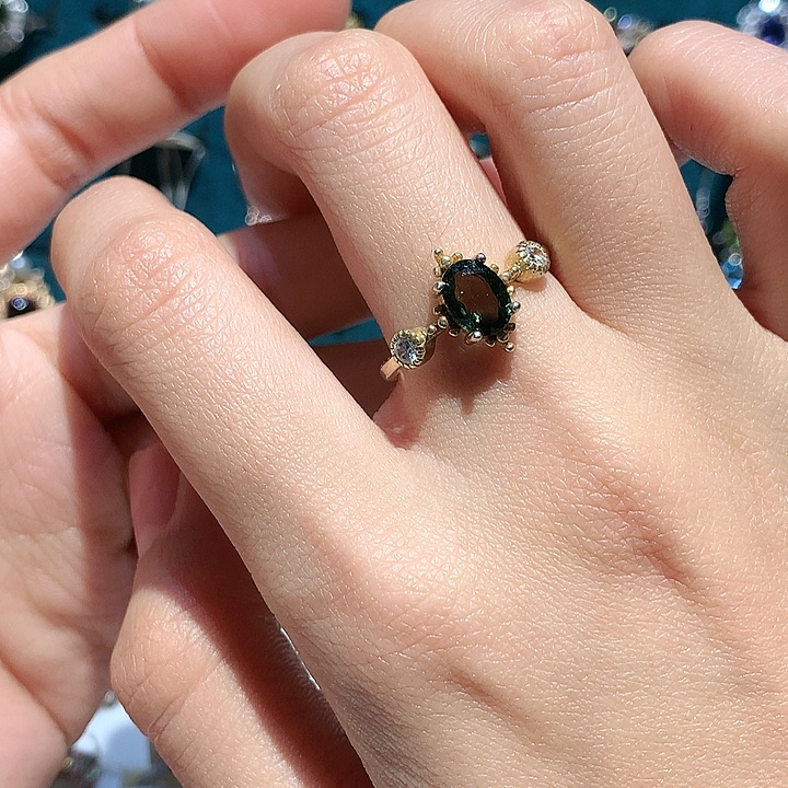 戒指银S925镶嵌蓝宝石