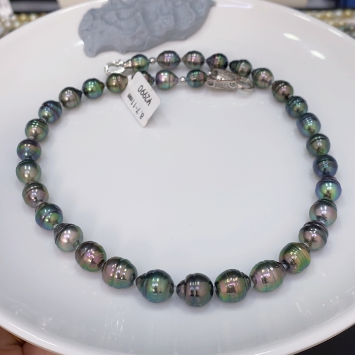 海水珍珠颈饰未镶嵌能****5大溪地项链8.7-11华