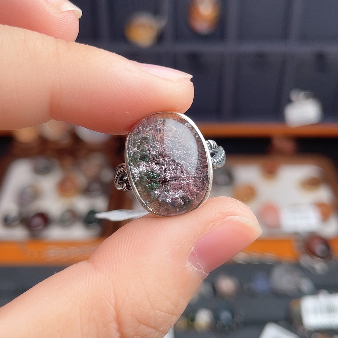 水晶戒指银S925镶嵌111111