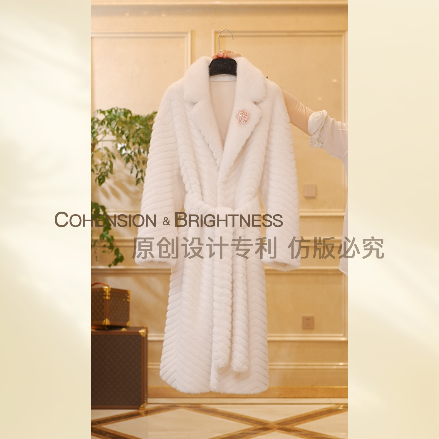 凝慧【冰雪奇缘】冬季新款翻领羊毛加厚保暖毛呢外套YQ156