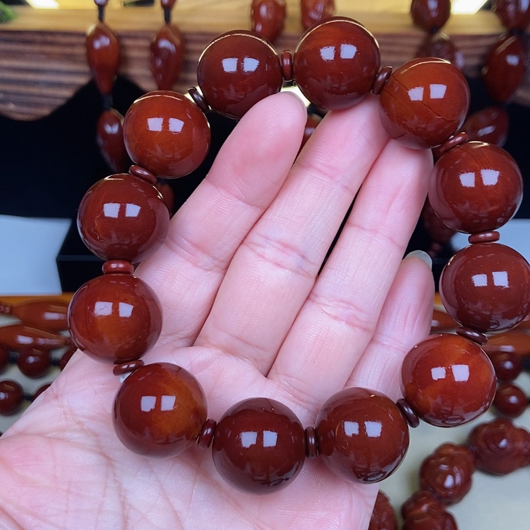 橄榄核吊坠正圆光珠