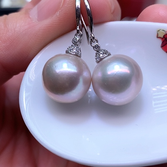 淡水珍珠耳饰银S925镶嵌