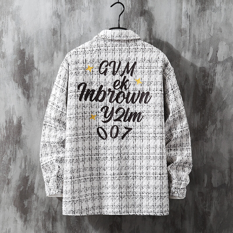 情侣宽松休闲潮流男士外套港风印花帅气百搭长袖韩版