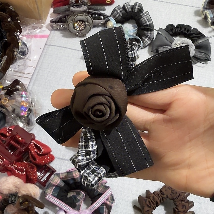 布艺铁合金花朵发圈-2