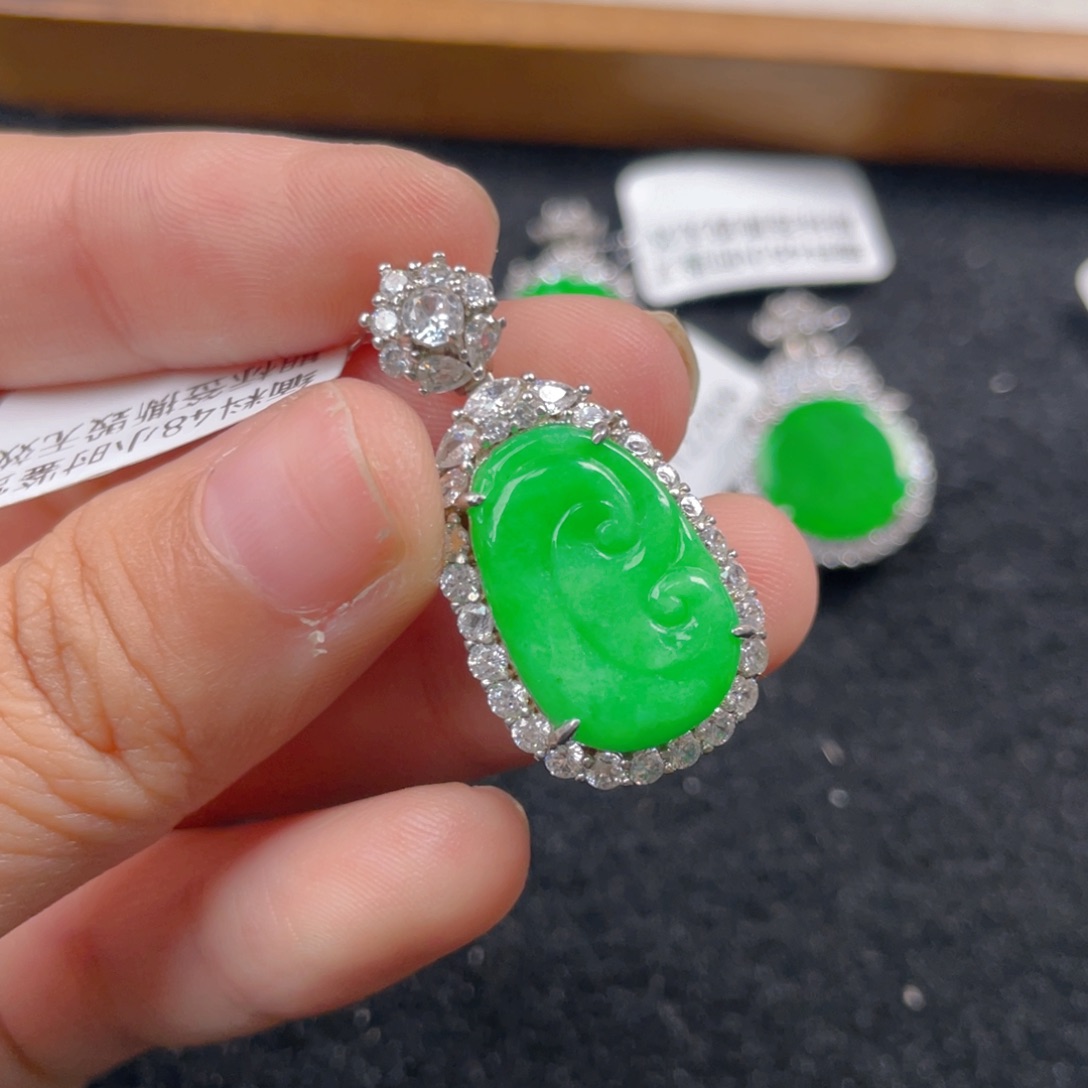 翡翠颈饰银S925镶嵌j k k k k k k k