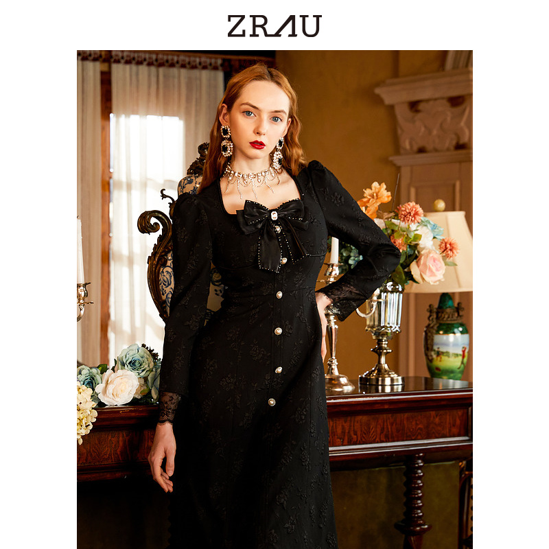 【臻选】法式优雅长袖连衣裙91130633529