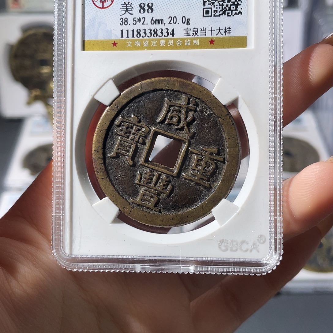 铜5**z小莲，咸丰泉十大样，评级编码8334