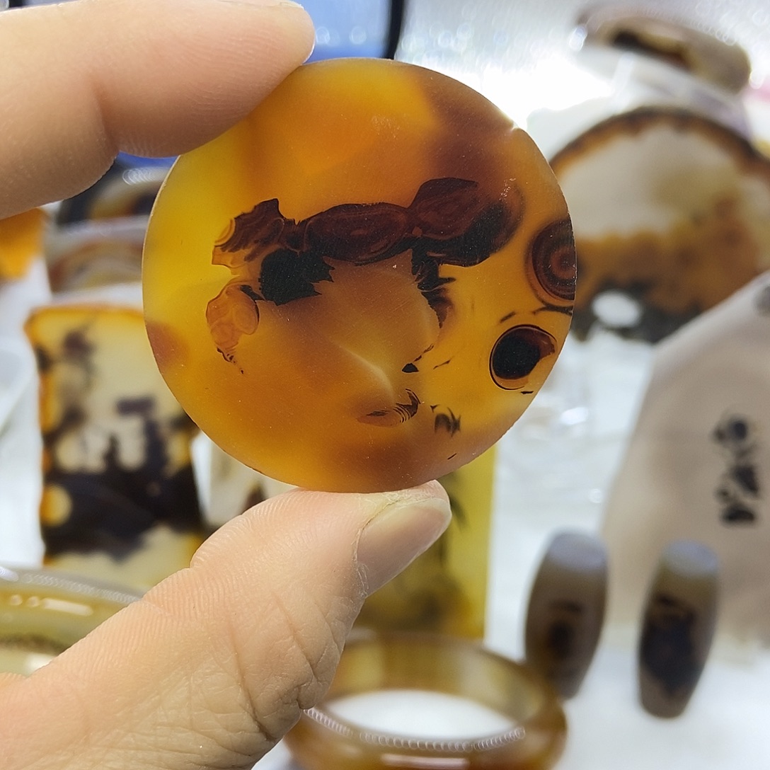 定制玛瑙巴玉玛瑙象形花牌