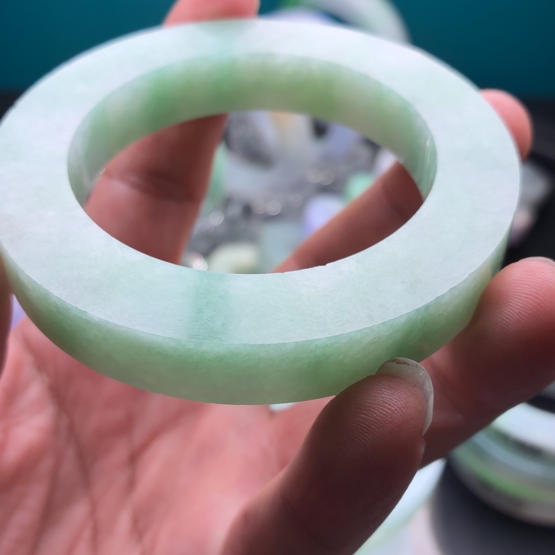 定制翡翠未镶嵌正圈天然翡翠手镯定金链接