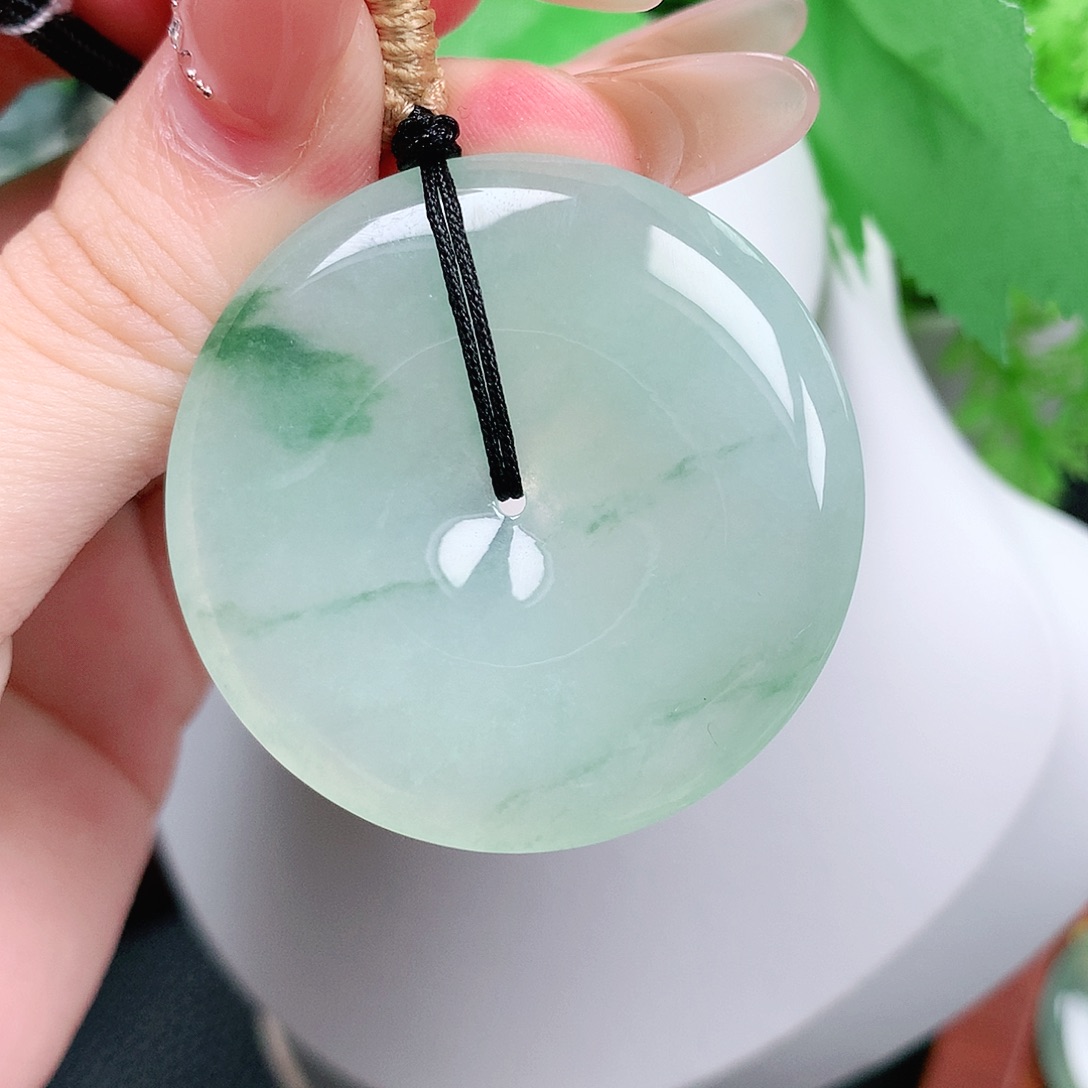 翡翠未镶嵌颈饰平安40.4-6