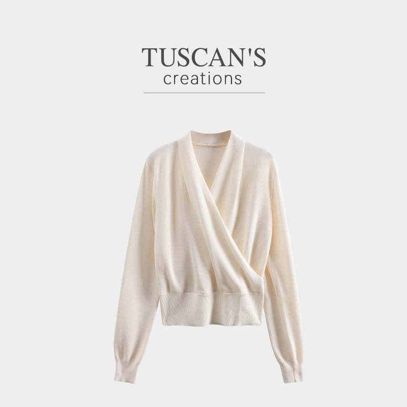 TUSCAN'S CREATIONS秋季设计款宽松长袖套头毛织衫时代双鱼女装