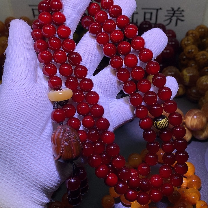 松木手串/手链1.0 帝王血龙木高冰透