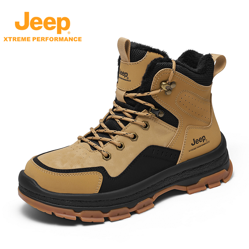 JEEP/吉普冬季新款男女户外登山鞋加绒保暖厚底耐磨加厚徒步鞋