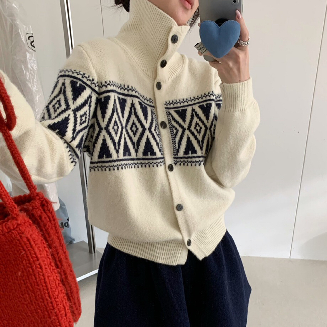 菱形提花开衫可单穿可内搭