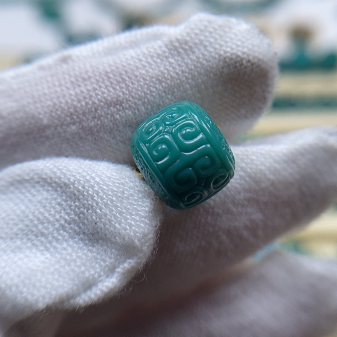绿松石未镶嵌珠宝奇石回纹老型10.5mm