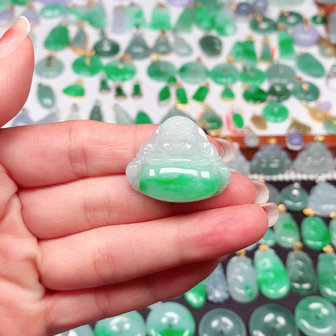 翡翠颈饰未镶嵌天然翡翠A货