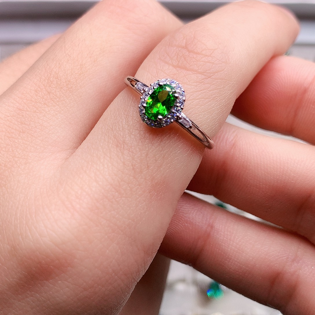 戒指碧玺银S925镶嵌