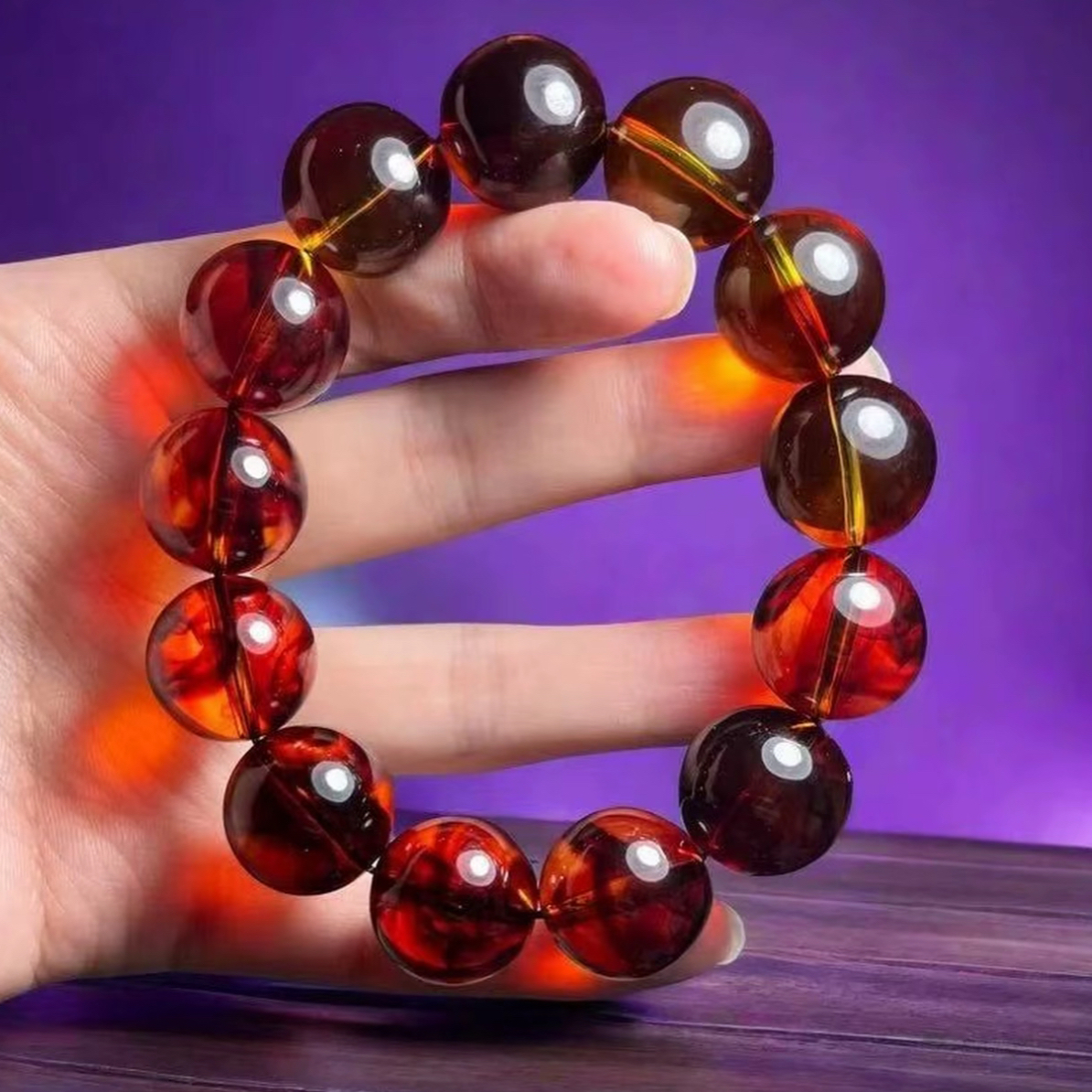 手链 血药珀10MM透亮手串