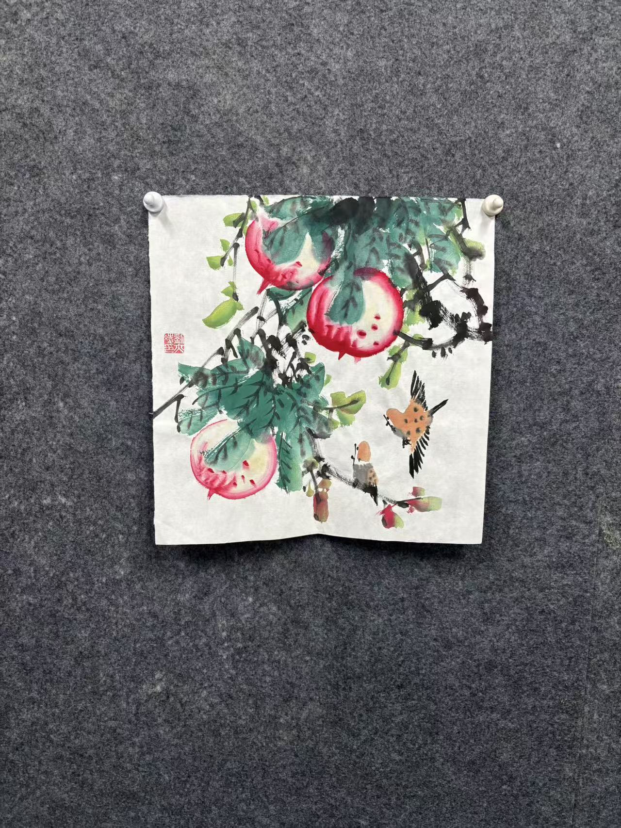 刘亦凌老师桃子斗方33X33