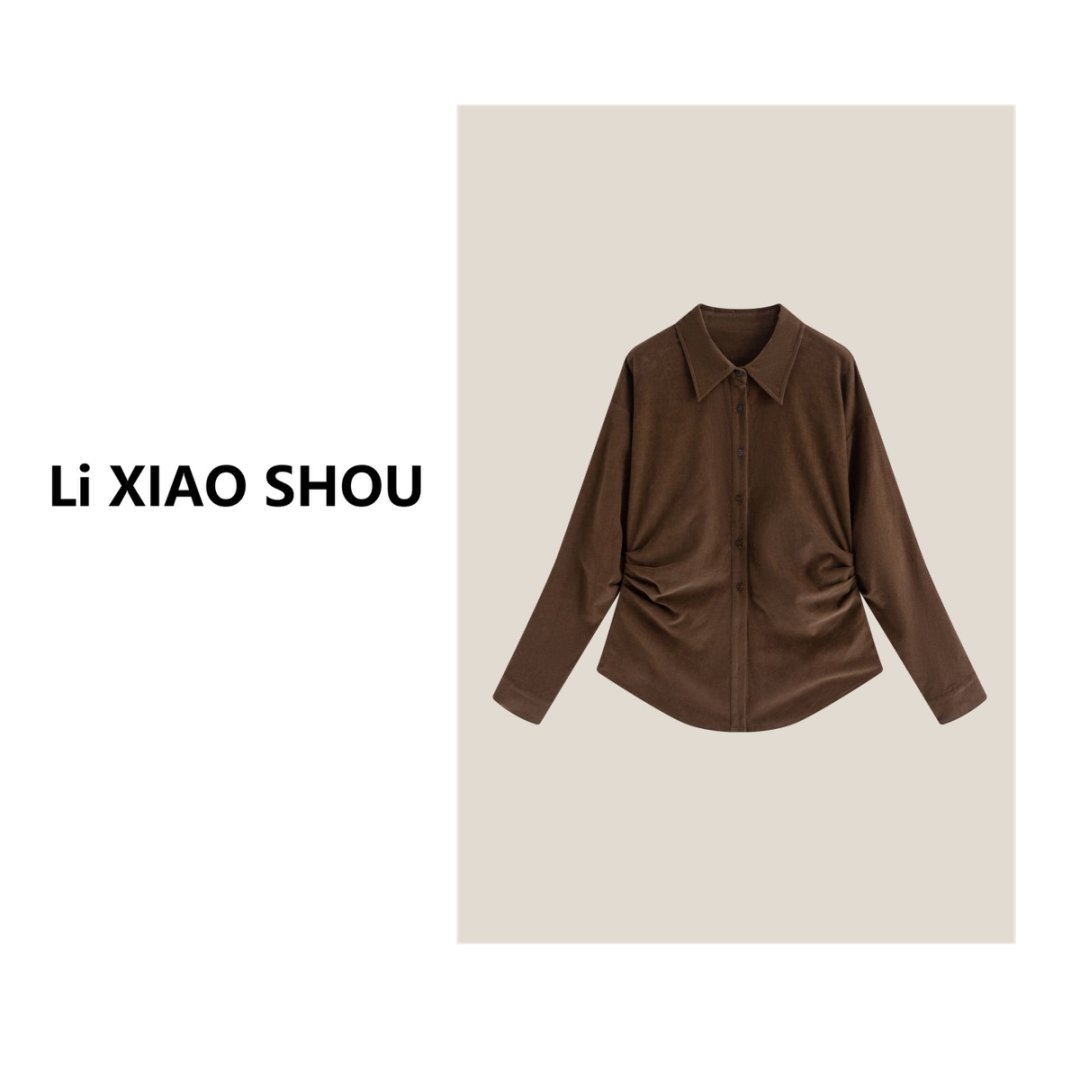 【李小瘦大码女装】秋季新款宽松休闲设计气质衬衫1196D