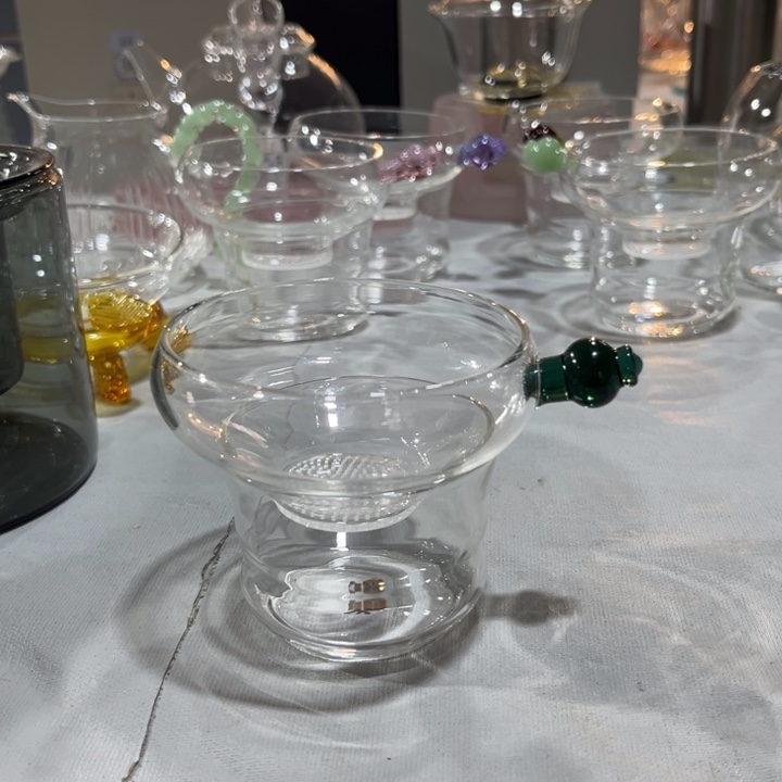 手工艺品玻璃墨绿茶漏