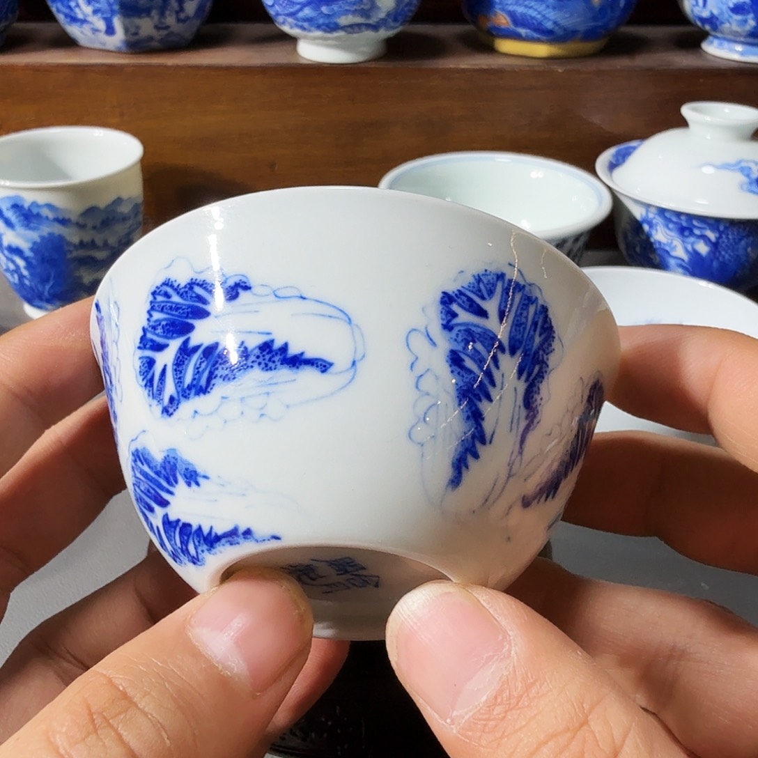 泥塑主人杯手工手绘