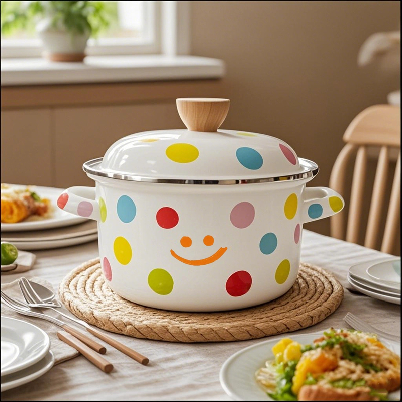 16厘米珐琅搪瓷炖锅搪瓷高颜值汤锅煮食物锅具电磁炉燃气炉通用