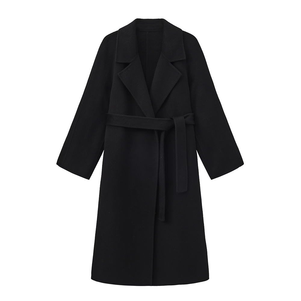 【沈曼品奢】新款西装领长款全羊绒气质高奢女装大衣外套