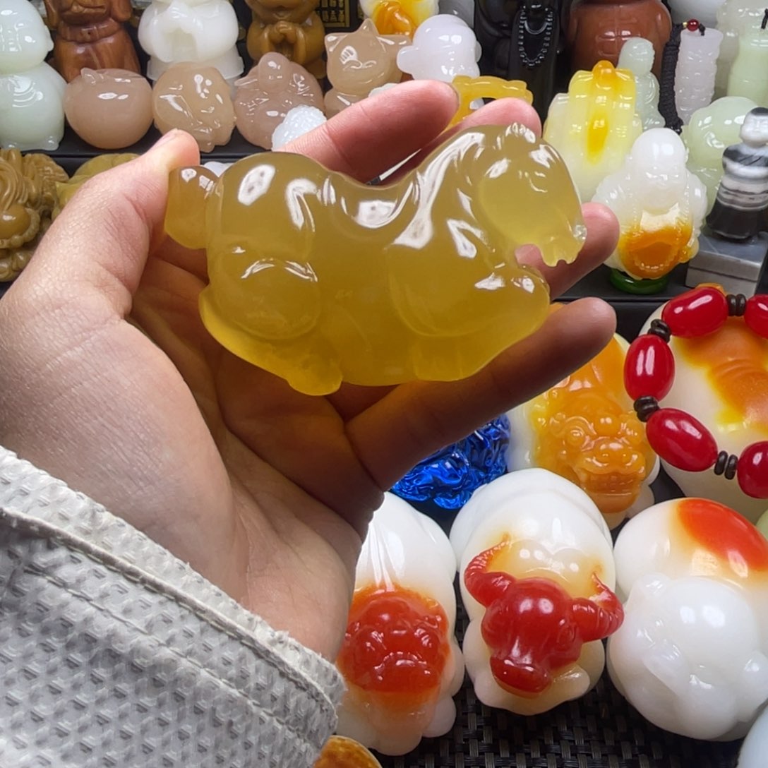 玉石雕刻摆件 小马