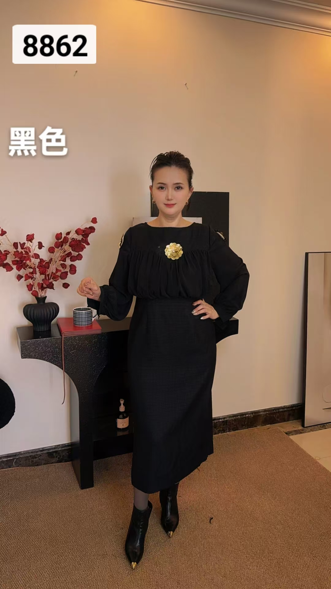 【新疆包邮】MM3-8862连衣裙显瘦气质