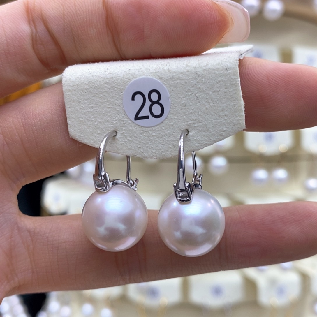 淡水珍珠耳饰银S925镶嵌