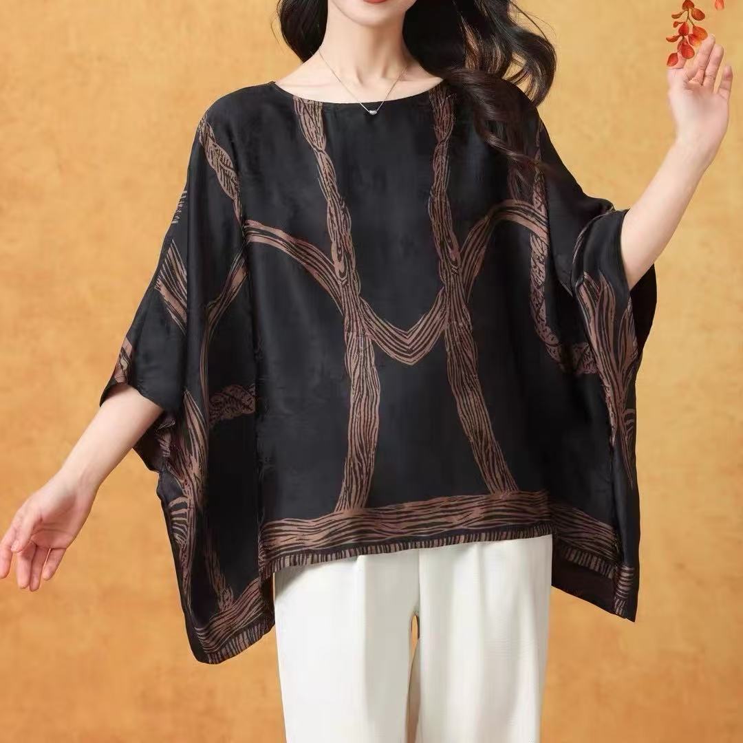  【佳鑫香云纱】桑蚕丝香云纱高定时尚上衣TTSY-Q6373