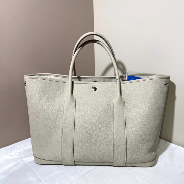 95新 Hermes/爱马仕 爱马仕冰川白花园包36