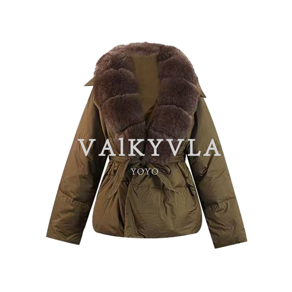 【Valkyvia/悠悠奢品】"金狐传说"白鹅绒服拼狐狸毛领外套A26