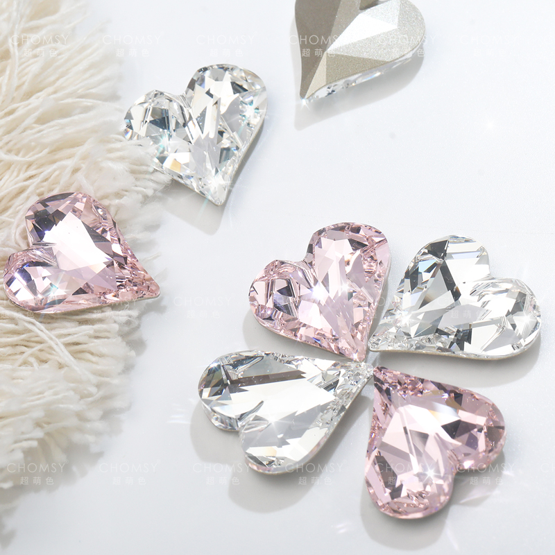 G美甲钻饰品正品华子27*25歪心爷爷4809浅粉月光F(223MOL)1颗