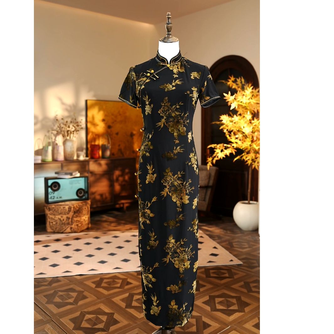 【A115】2025复古文艺减龄修身显白日常款旗袍125CM