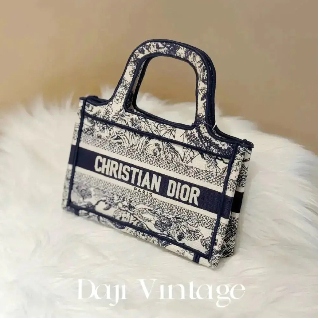 99新 DIOR/迪奥 大吉中古/yts/ Dior迪奥蓝色mini托特手提包
