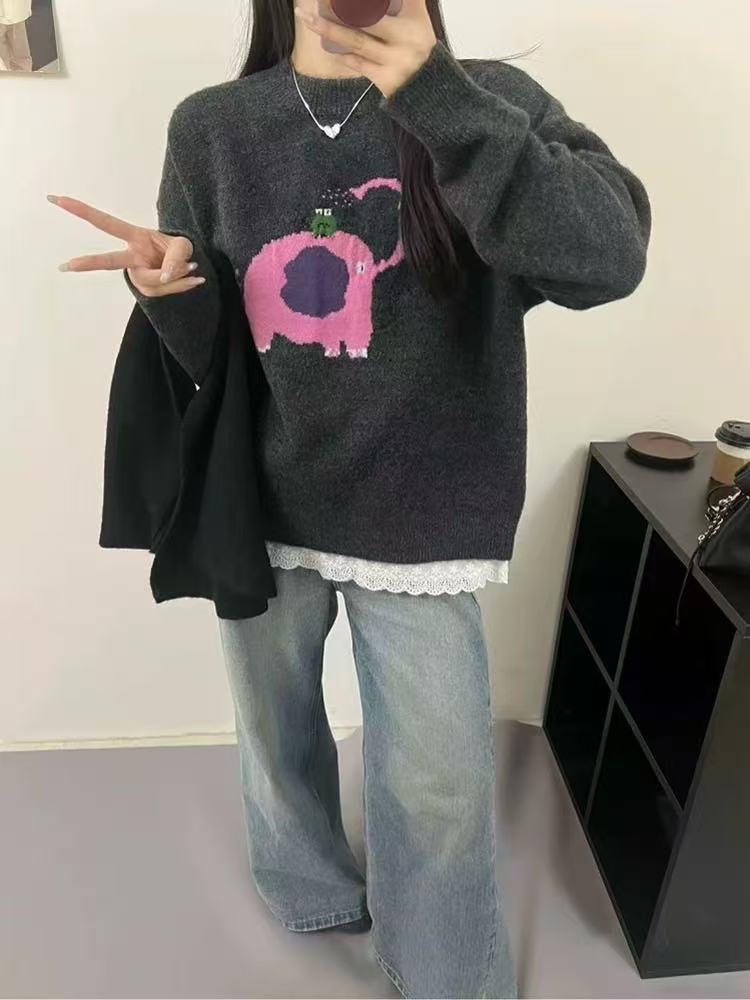 【鑫绒毛衣】 针织圆领常规款冬季毛针织衫 A002