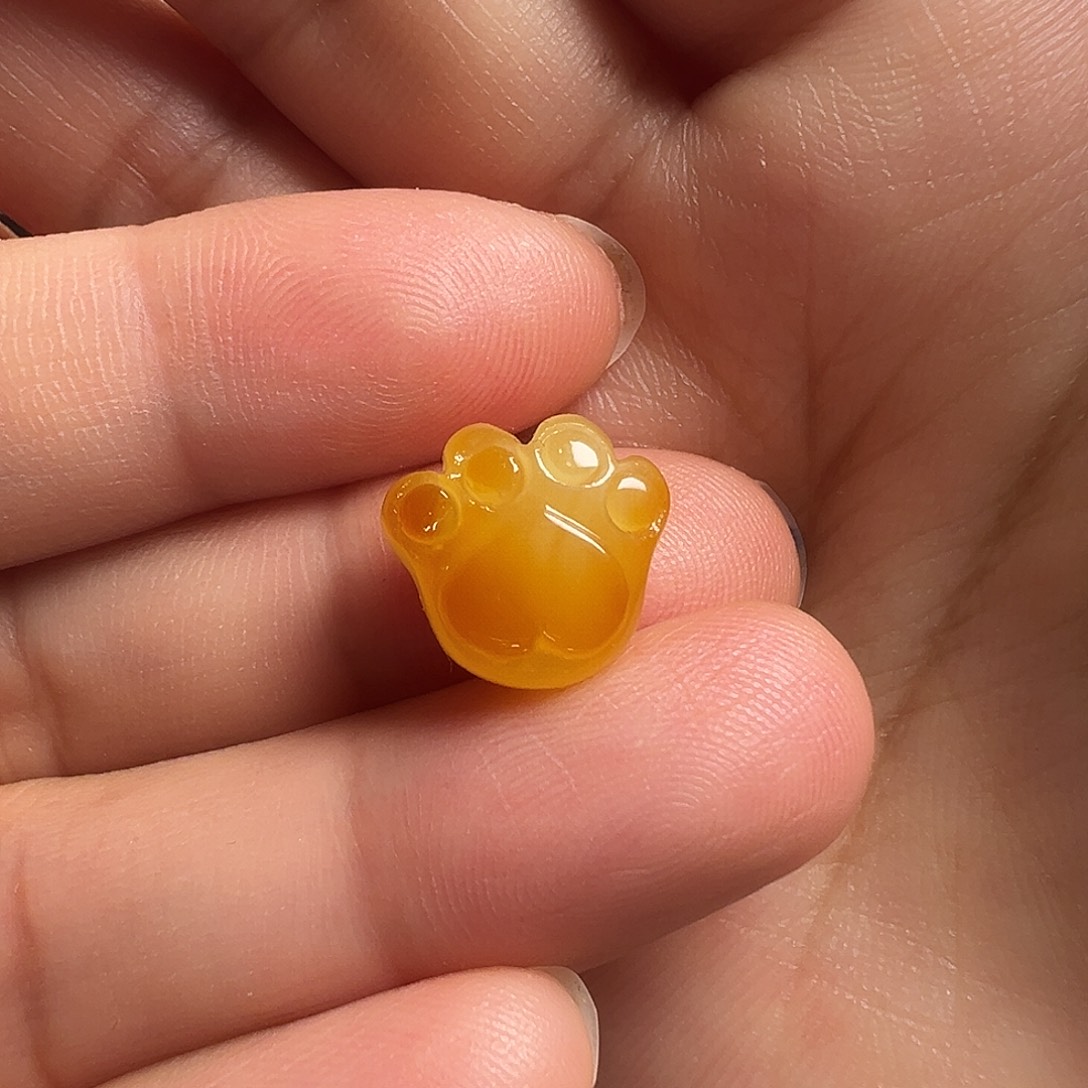 蜜蜡颈饰未镶嵌熊掌（打孔不退换）