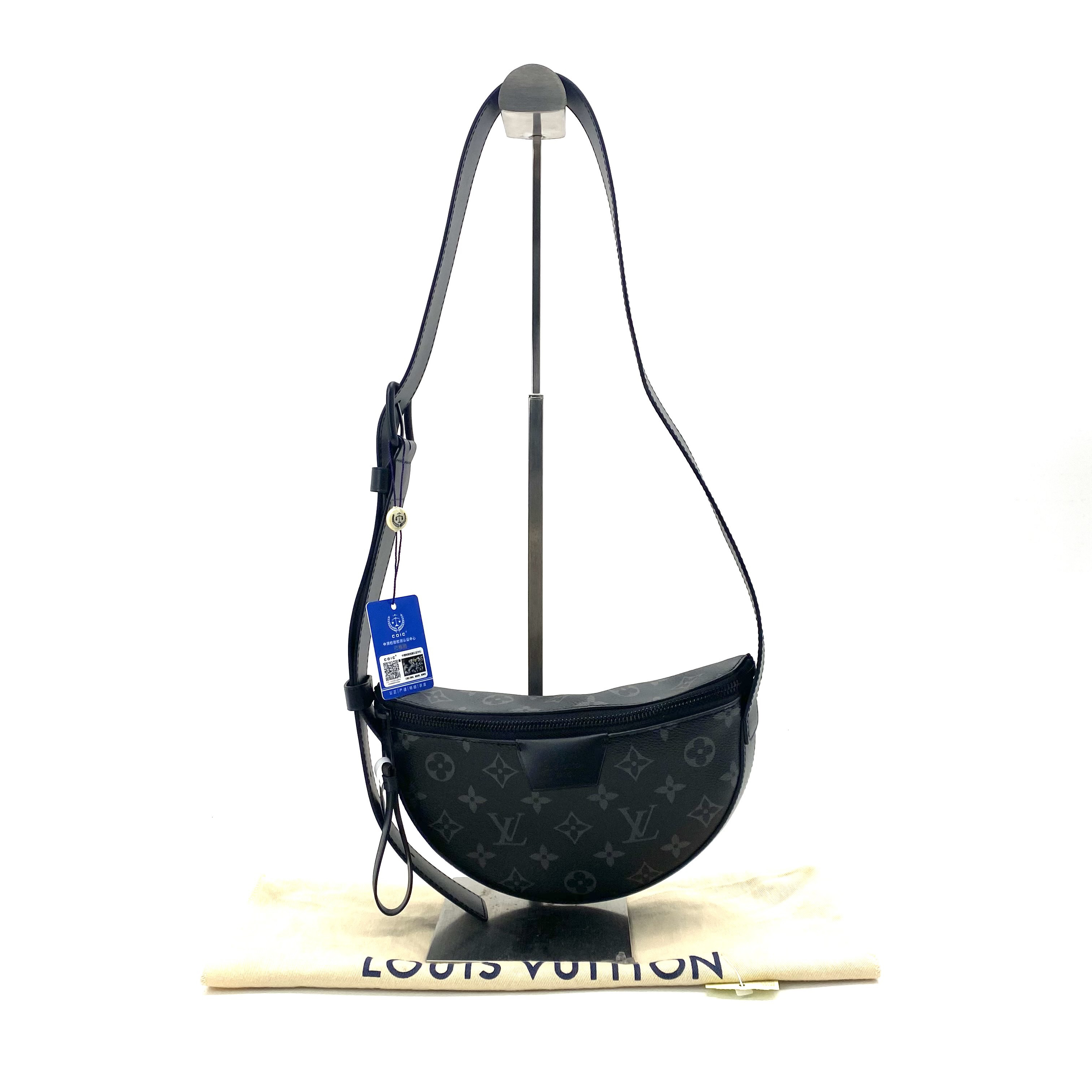 99新 LouisVuitton/路易威登 新款黑老花小号斜挎包 25/16 lv男包
