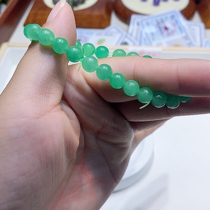 翡翠散珠用****7冰绿卡6珠子