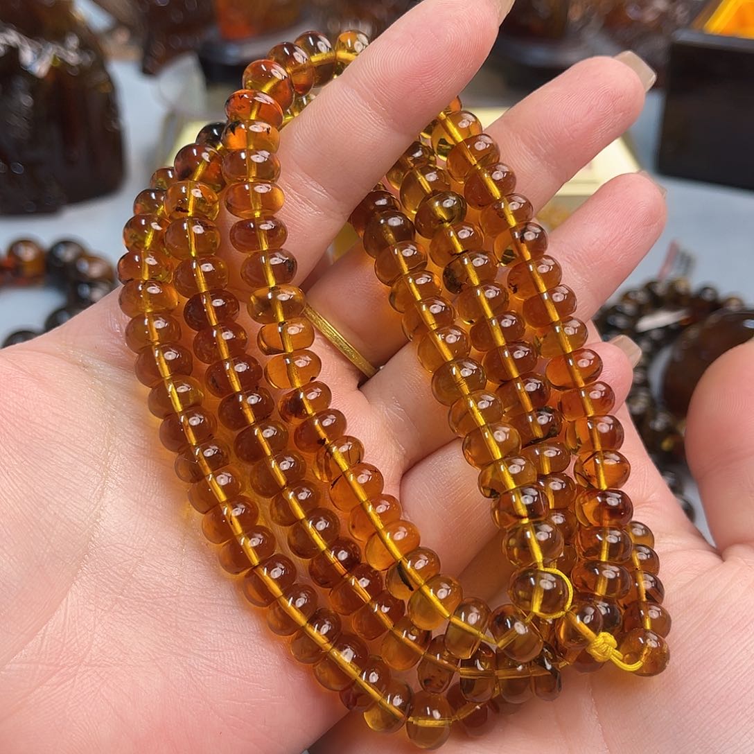 琥珀吊坠(不含链)未镶嵌抚顺琥珀9m金珀108