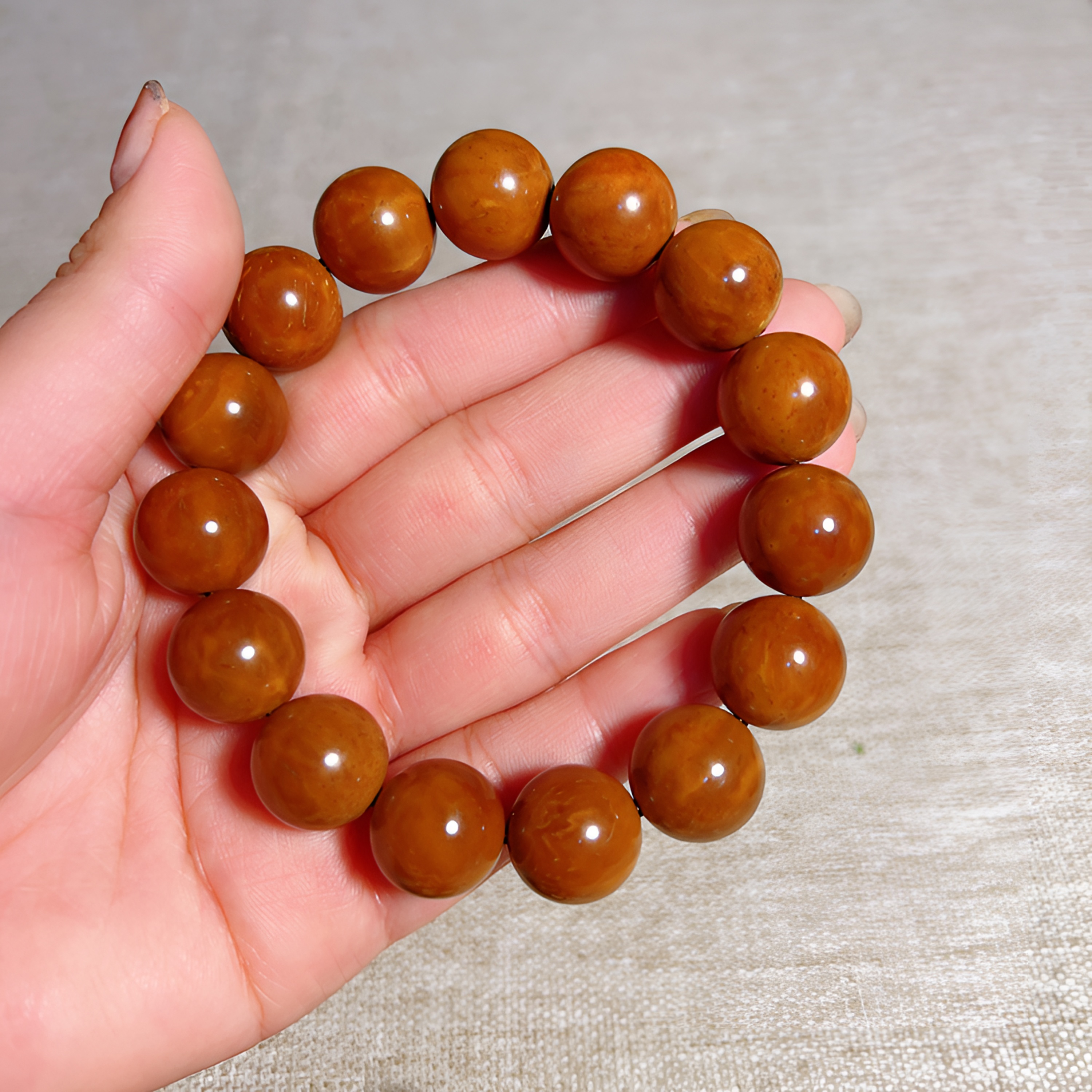 库克菩提特级高油高密圆珠单圈款库克手串15mm