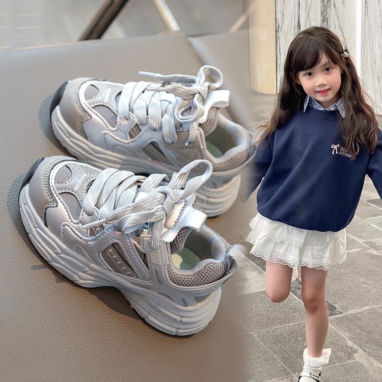 女童运动鞋2025春季新款男童鞋子儿童老爹鞋女大童鞋时尚洋气秋款