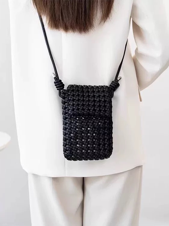 【包婆专属】小众手工编织手机包2025时尚精致小斜挎手机包