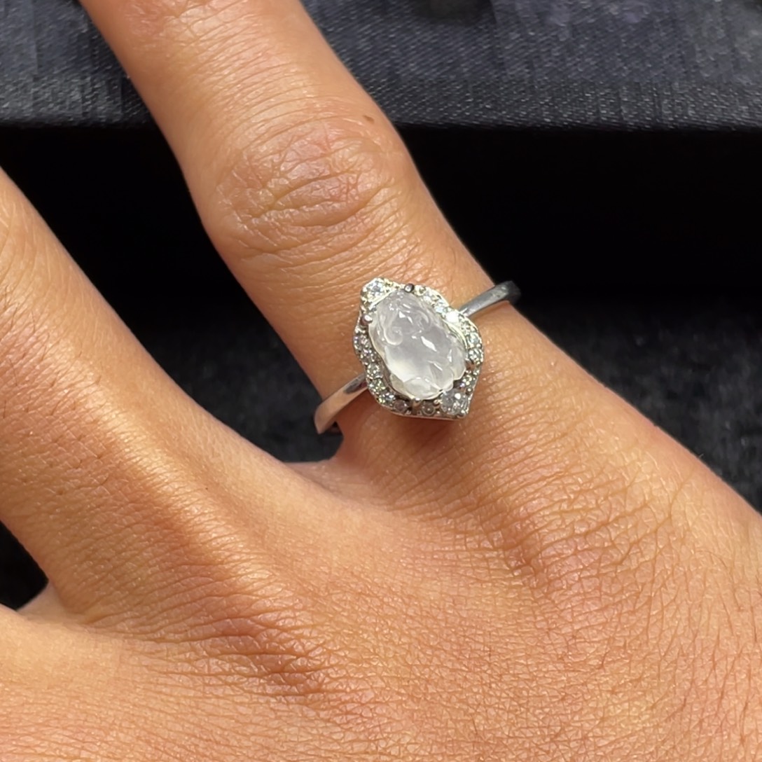 翡翠银S925镶嵌戒指