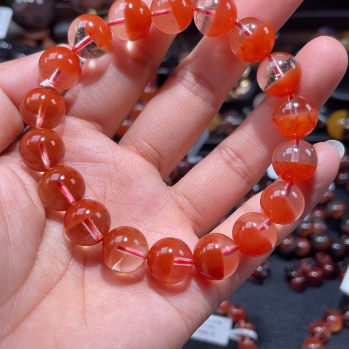 水晶手绳未镶嵌我*我红兔毛水晶