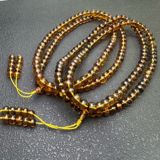 【小宝晶选】天然抚顺琥珀佛珠链 多样性发一件 约6-8mm 1039XBFS