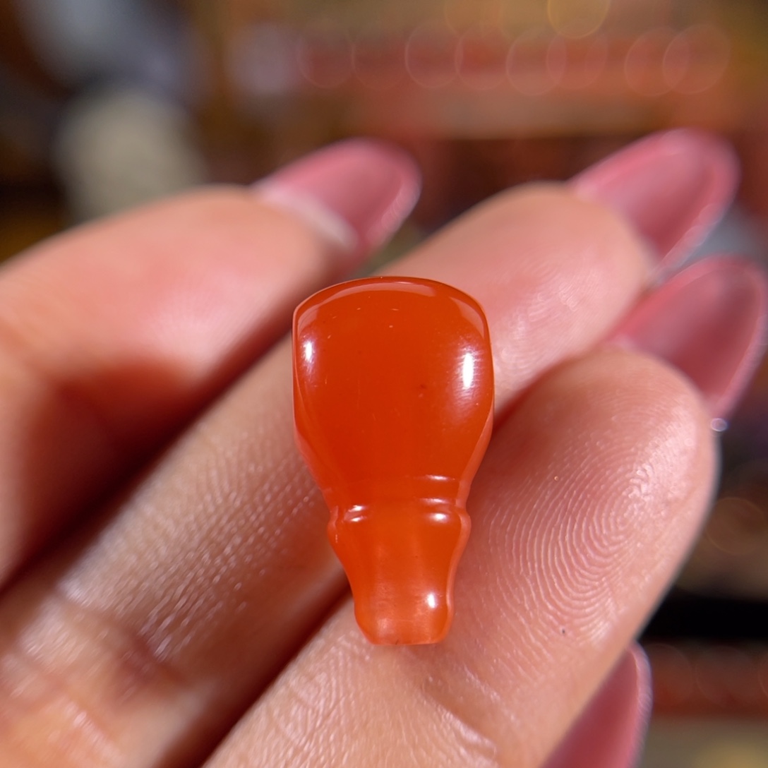 南红玛瑙大黑洞三通10.2未镶嵌