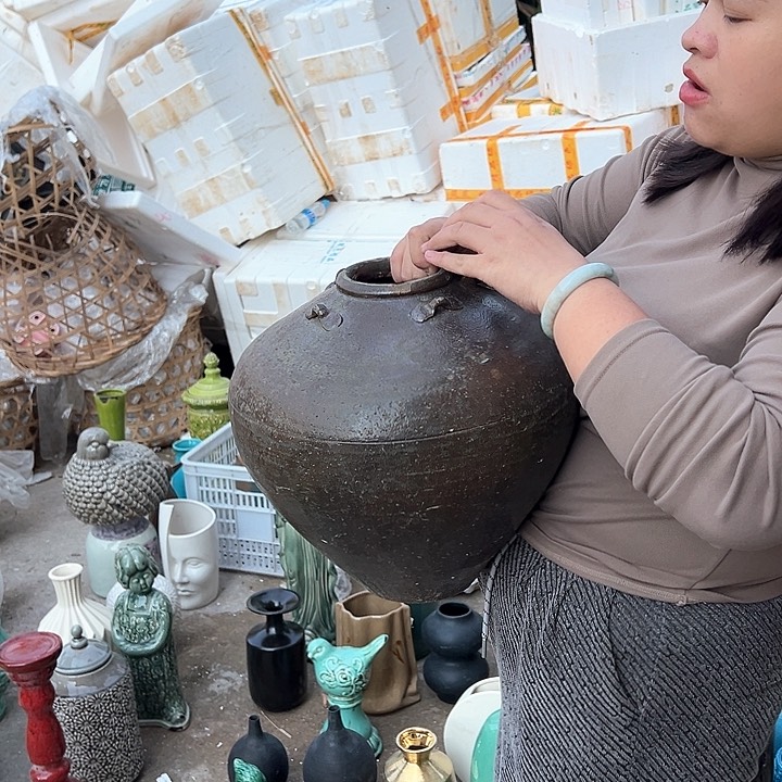 瓶高度33厘米口径8厘米微瑕捡漏磕碰粗糙